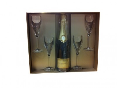 Lois Roederer Brut Premier Set mit 4 Gläsern / Flasche - 700ml., 12% Alc. Vol. / (€ 114.21 pro L)